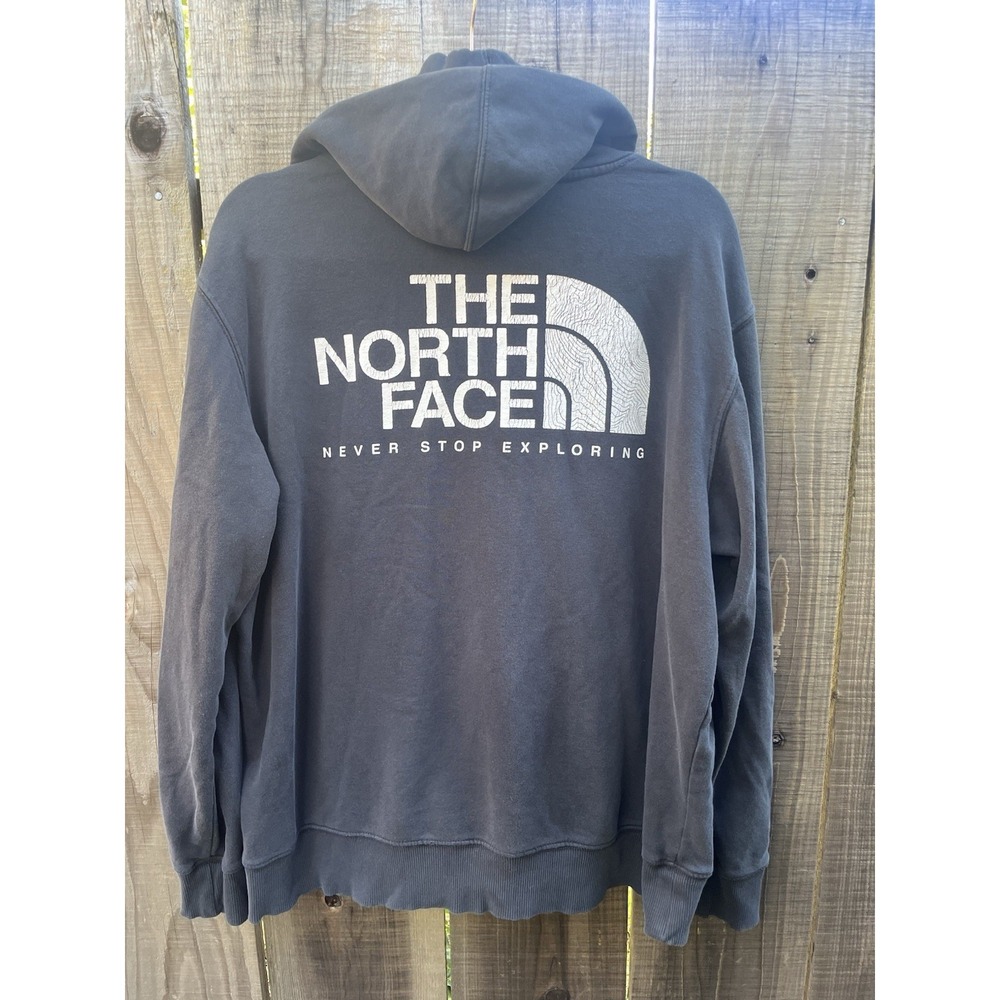The North Face Hoodie Men's Size Large Black Outdoor Sweatshirt Graphic Logo